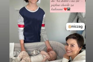 Na dobre i na złe nowy sezon. Kubuś (Wiktor Trojan), Blanka (Pola Gonciarz), Nina (Rita Sobocińska) na planie