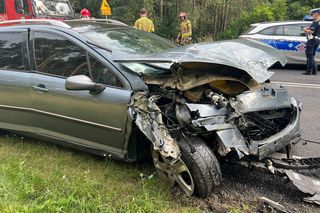 Citroen zderzył się z peugeotem pod Zieloną Górą. Dwoje dzieci trafiło do szpitala