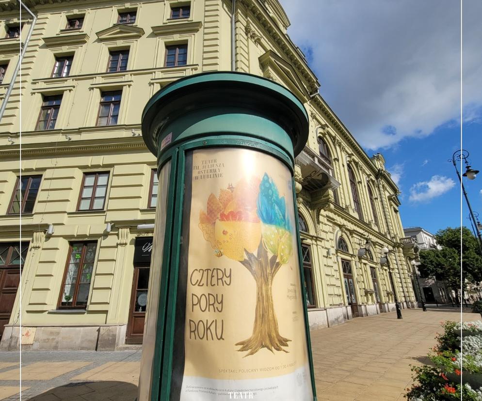  Afisz i budynek Teatru im. Juliusza Osterwy w Lublinie