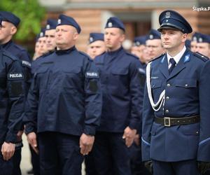 Uroczyste ślubowanie 69 nowych policjantów  w Oddziale Prewencji Policji w Katowicach