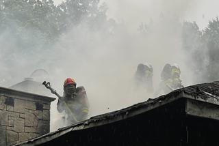 Pożar domu jednorodzinnego pod Warszawą