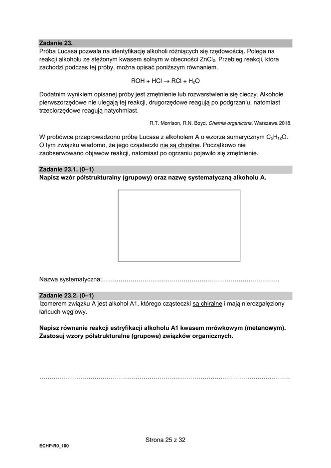 Matura 2025 chemia rozszerzona - arkusz CKE 16.05.2025 - Formuła 2015