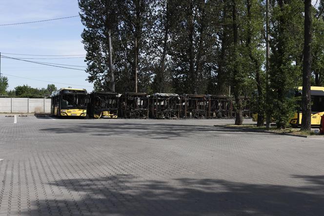 Pożar autobusów w zajezdni w Bytomiu