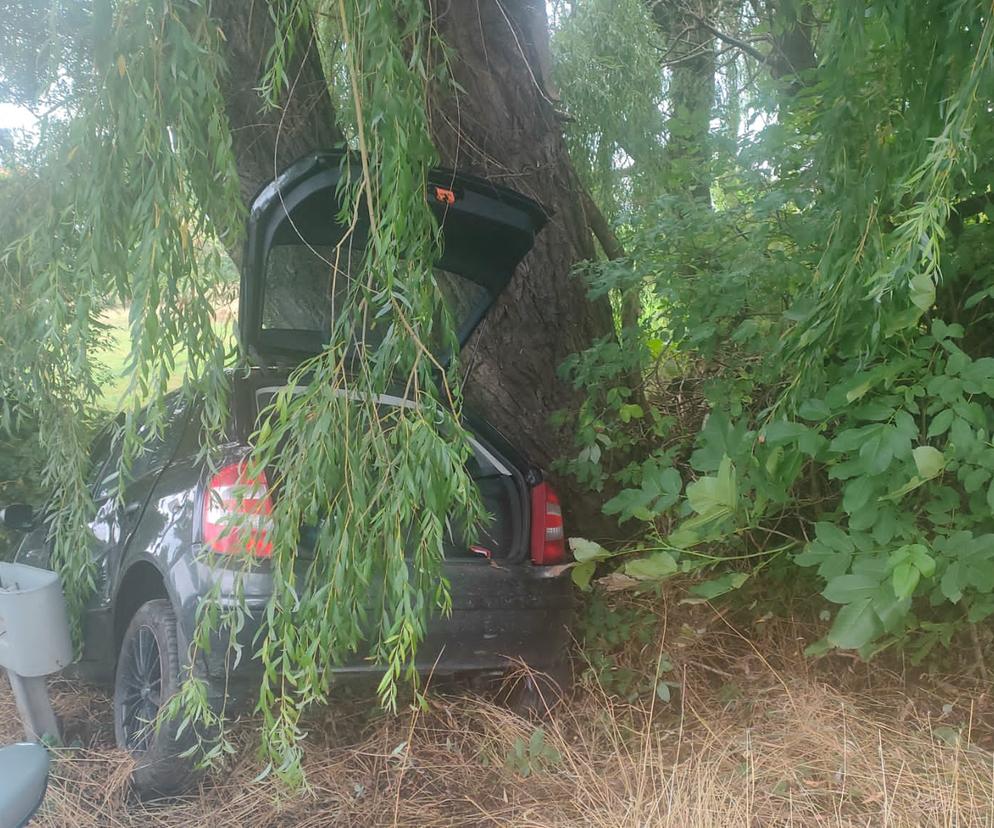 ​W Pawłowicach młody kierowca wypadł z drogi i uderzył w drzewo