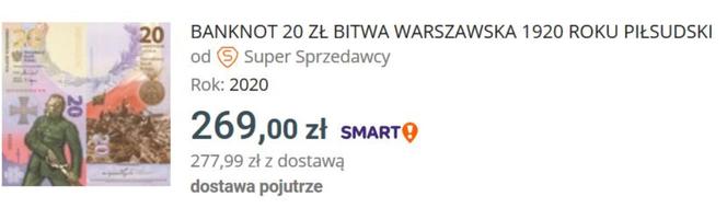 Zawrotne ceny banknotu z Piłsudskim
