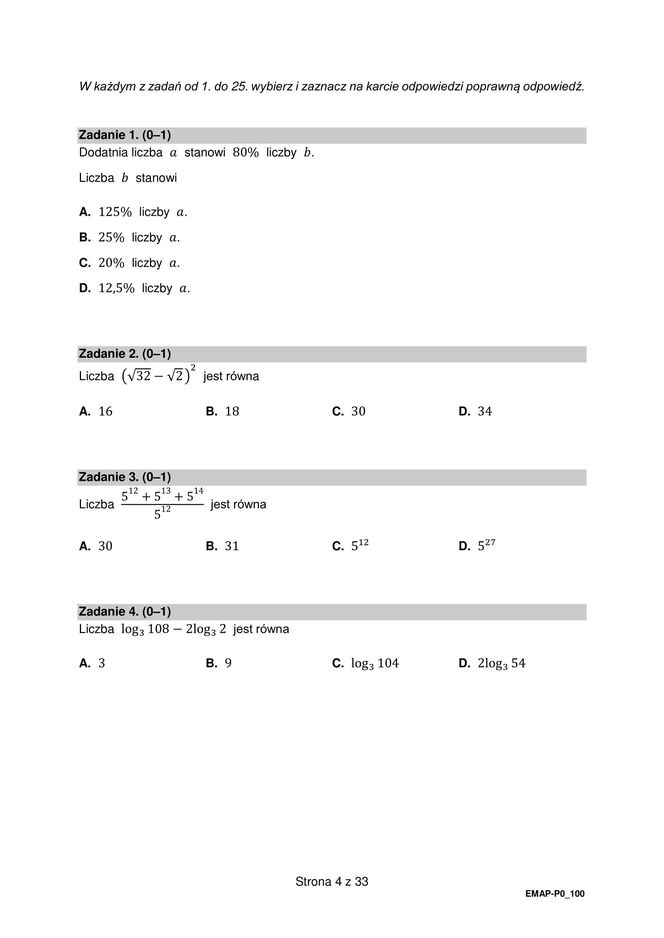Matura 2025: matematyka 6.05.2025. Arkusze CKE i odpowiedzi. Poziom podstawowy 1 i 2 część [Formuła 2015]