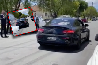 Chciał się popisać drogim Mercedesem-AMG, samochód stanął w płomieniach! - WIDEO 