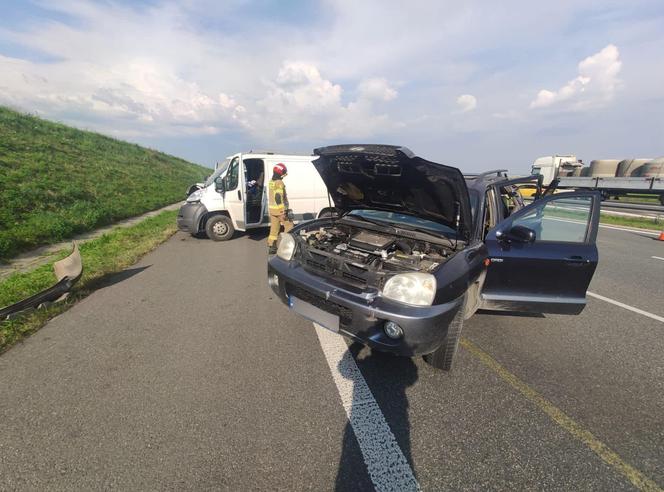 Wypadek na autostradzie A4 w powiecie strzeleckim