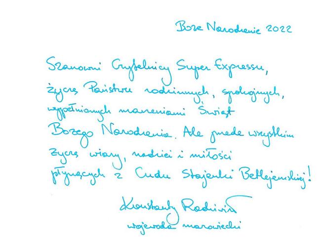 Wojewoda Radziwiłł życzył Czytelnikom Super Expressu tak: