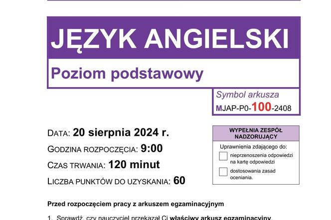 Matura poprawkowa 2024: angielski. Arkusze CKE i odpowiedzi [Formuła 2023]