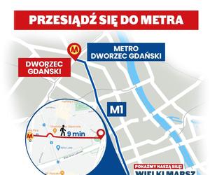 Marsz 4 czerwca. Jak dojechać z Dworca Gdańskiego?