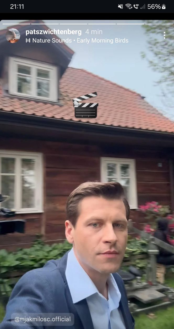 M jak miłość nowy sezon. Adam Karski (Patryk Szwichtenberg) na planie