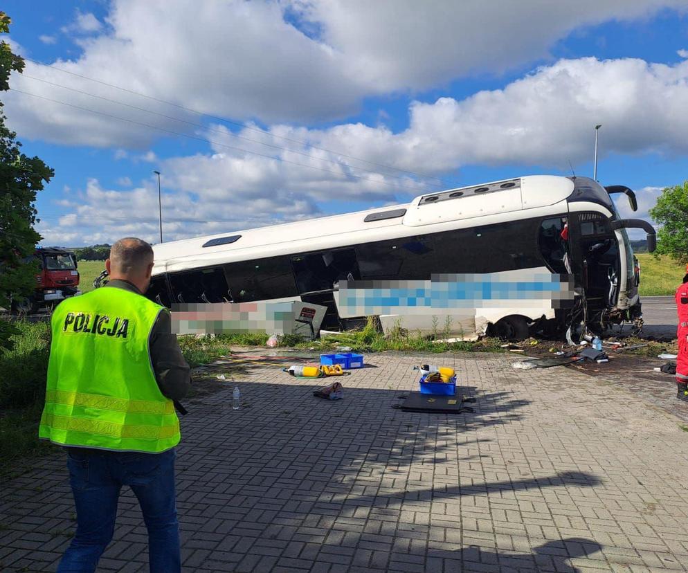 13 osób rannych! Wypadek autokaru na Lubelszczyźnie