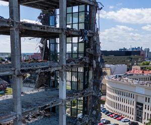 Rozbiórka wieżowca Gazowni Łódzkiej pzry ul. Uniwersyteckiej w Łodzi