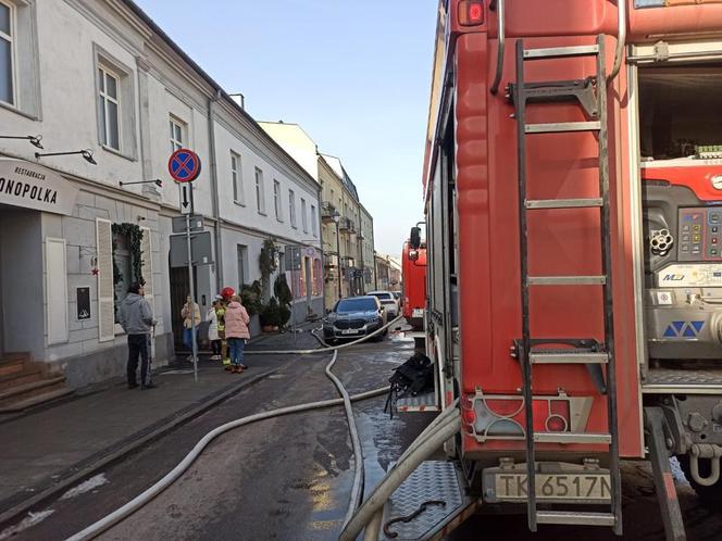 Pożar cukierni w centrum Kielc