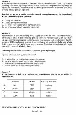 Próbny EGZAMIN GIMNAZJALNY grudzień 2011 - PRZEDMIOTY PRZYRODNICZE: Biologia, chemia, fizyka, geografia: jakie były PYTANIA, ARKUSZE, ODPOWIEDZI, PRZECIEKI