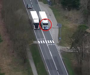 Dron obserwował przejścia dla pieszych w Bydgoszczy