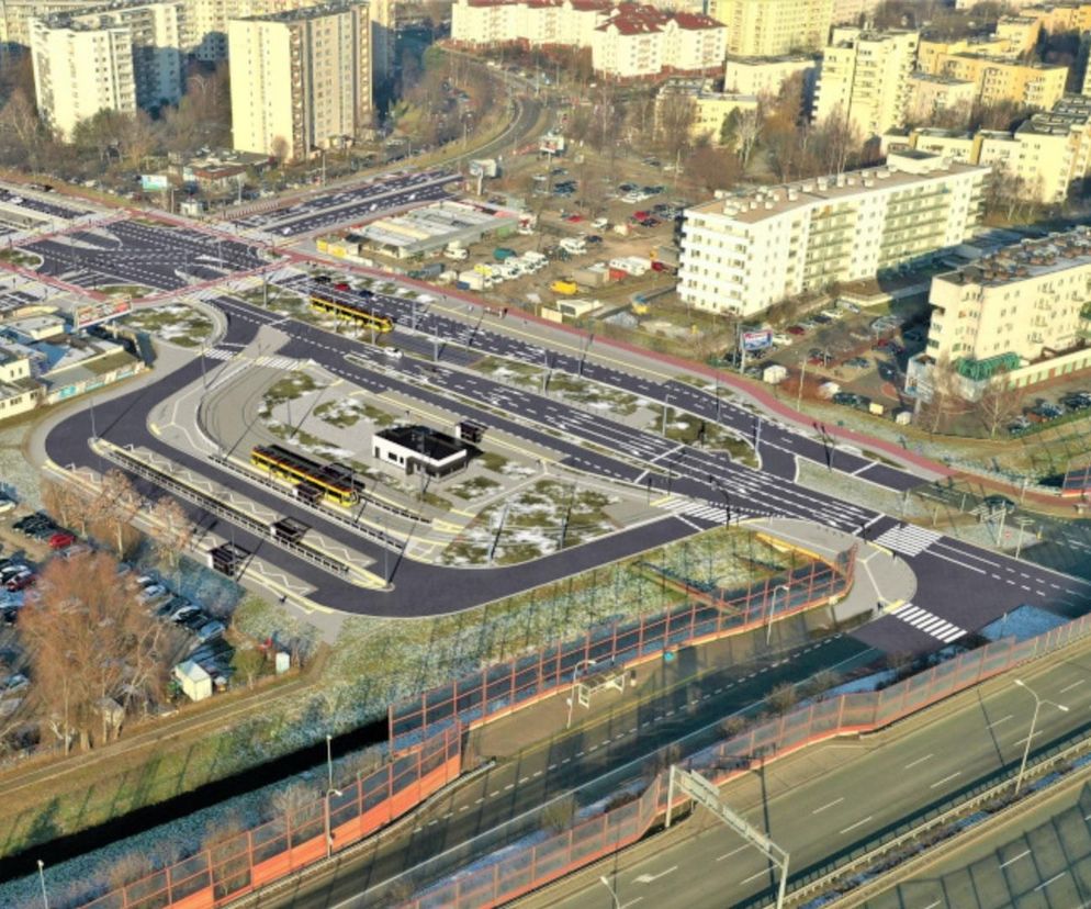 Wizualizacja pętli autobusowo-tramwajowej Gocław