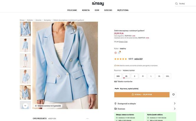 Marynarki i żakiety Sinsay