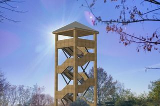 Pierwszy z możliwych projektów wieży widokowej na Górce Rogowskiej w Łodzi