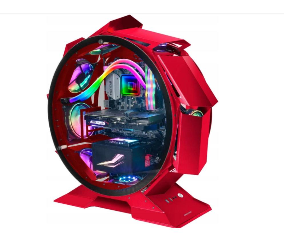 Obudowa Mars Gaming MCORB Red MicroATX USB Szkło Hartowane Circular Tower XL