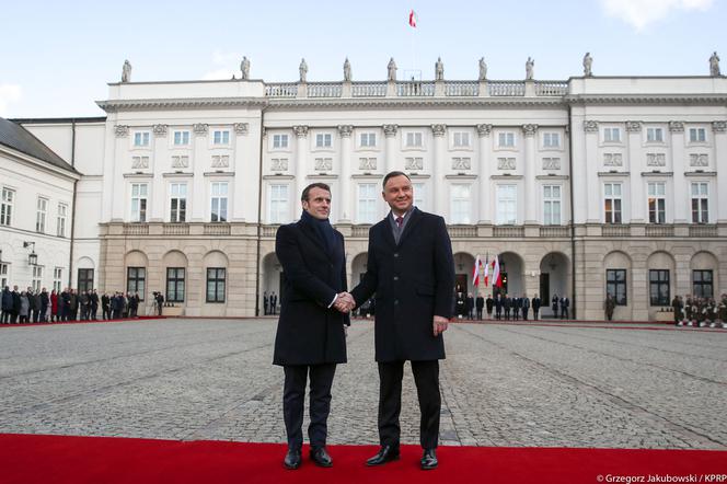 Spotkanie Prezydenta Andrzeja Dudy z Prezydentem Emmanuelem Macronem