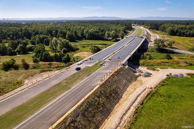 Plac budowy S1 Oświęcim - Dankowice w sierpniu 2024