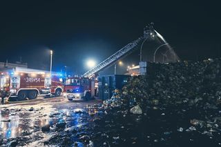 Pożar składowiska odpadów w Czechowicach-Dziedzicach
