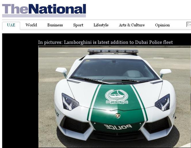 Lamborghini Aventador police Dubai