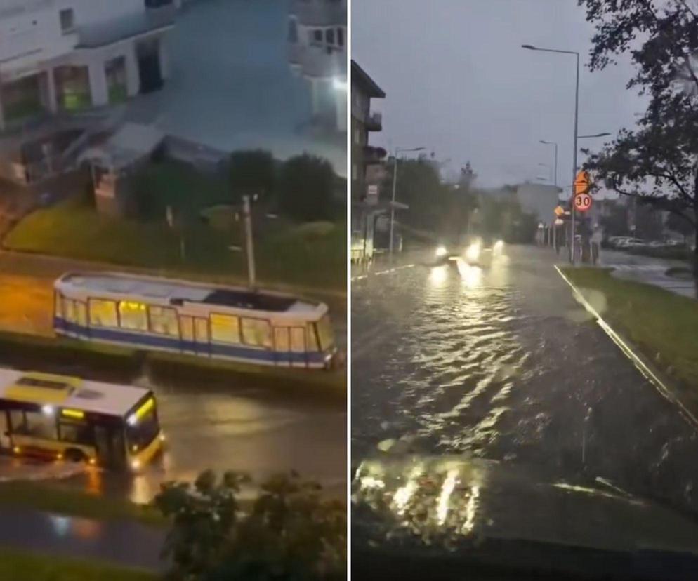 Potężna ulewa we Wrocławiu. Samochody i autobusy pływały po jezdni. Zobacz nagrania