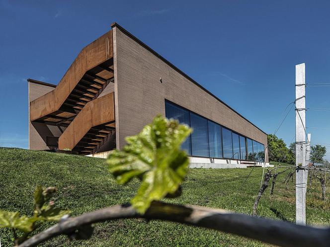 VINO. TAKE w Bad Loipersdorf (Austria) – Europejska Fasada Roku w kategorii specjalnej „Stunned by Texture", przeznaczonej dla obiektów, na których fasadzie zastosowano kreatywne struktury z użyciem tynku modelowanego Baumit CreativTop