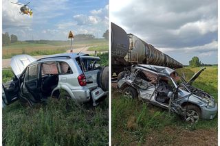 Dramatyczny wypadek w Podlaskiem. Auto wjechało pod pociąg, jest nagranie!