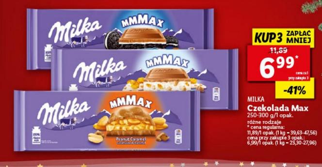 Czekolada Max Milka w cenie 6,99 zł/250/300 g 
