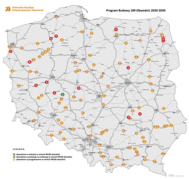 obwodnice w Polsce mapa