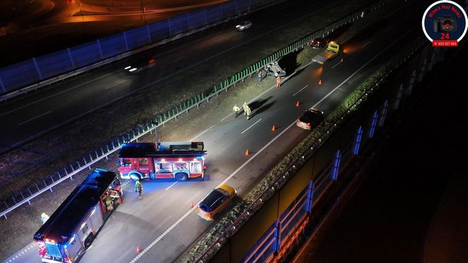 Dachowanie na S8. Jedna osoba trafiła do szpitala