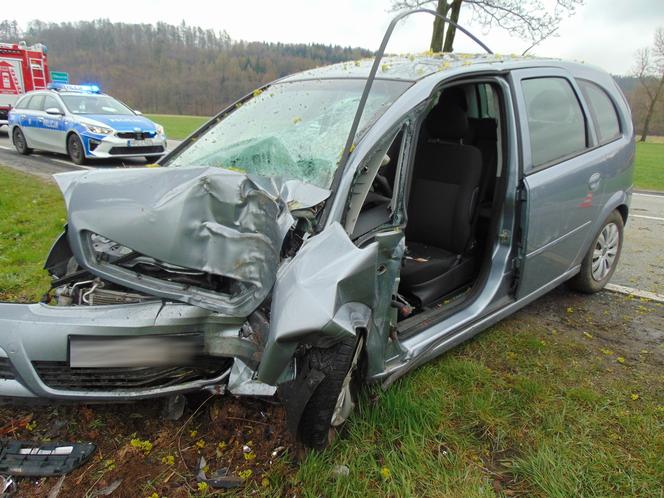 Uszew. Uderzył w drzewo na prostym odcinku drogi. Tragiczna śmierć kierowcy opla