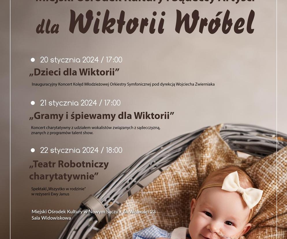 Plakat akcji charytatywnej dla Wiktorii Wróbel