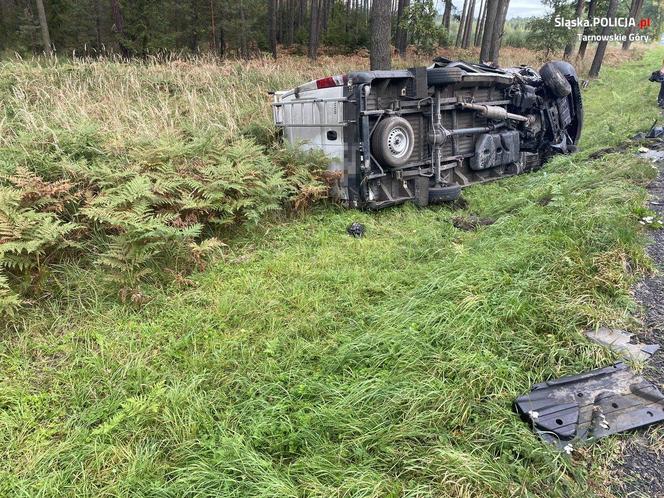 Wypadek na DW908 w powiecie tarnogórskim. Śmigłowiec zabrał 19-latkę do szpitala w Sosnowcu