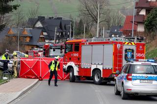 Drzewo przewróciło się na jadący samochód w Zakopanem