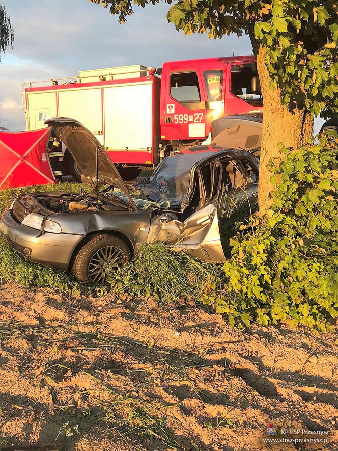 Przasnysz. ROZTRZASKAŁ audi o drzewo! 20-latek zginął na miejscu!