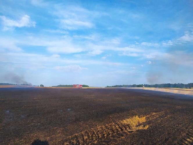 Dwa pożary zboża oraz rżyska w powiecie braniewskim