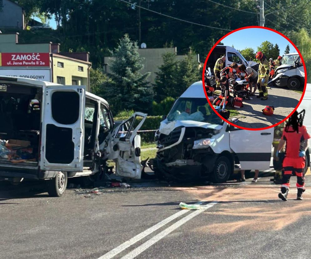 Groźny wypadek z udziałem dwóch samochodów na drodze krajowej nr 17 w miejscowości Izbica w województwie lubelskim!