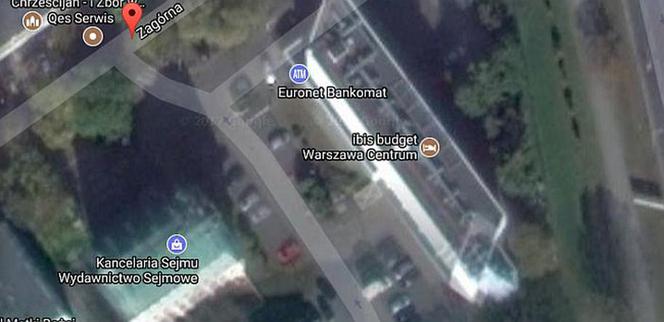 Hotel Ibis na mapie Warszawy 