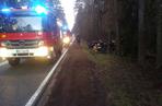 Wypadek na trasie Orzysz - Ełk.  Dachowanie osobówki