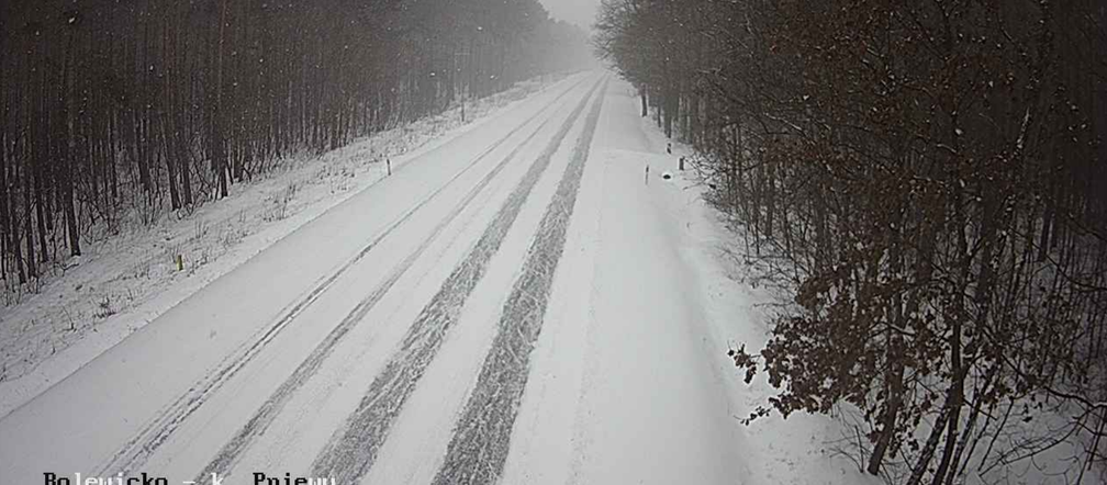 Śnieg na wielkopolskich drogach