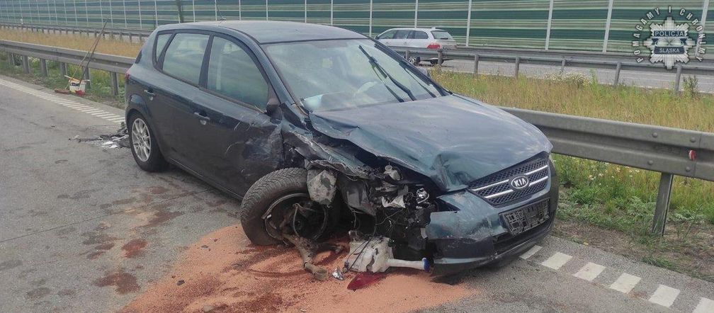 Zator na autostradzie A1 przed zjazdem na Woźniki