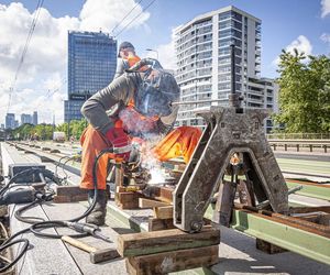 Remont torowiska przy warszawskiej Arkadii