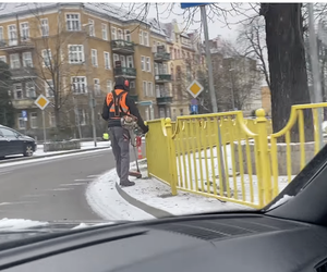 Kosili śnieg w Szczecinie. Kuriozalna sytuacja przy al. Wojska Polskiego