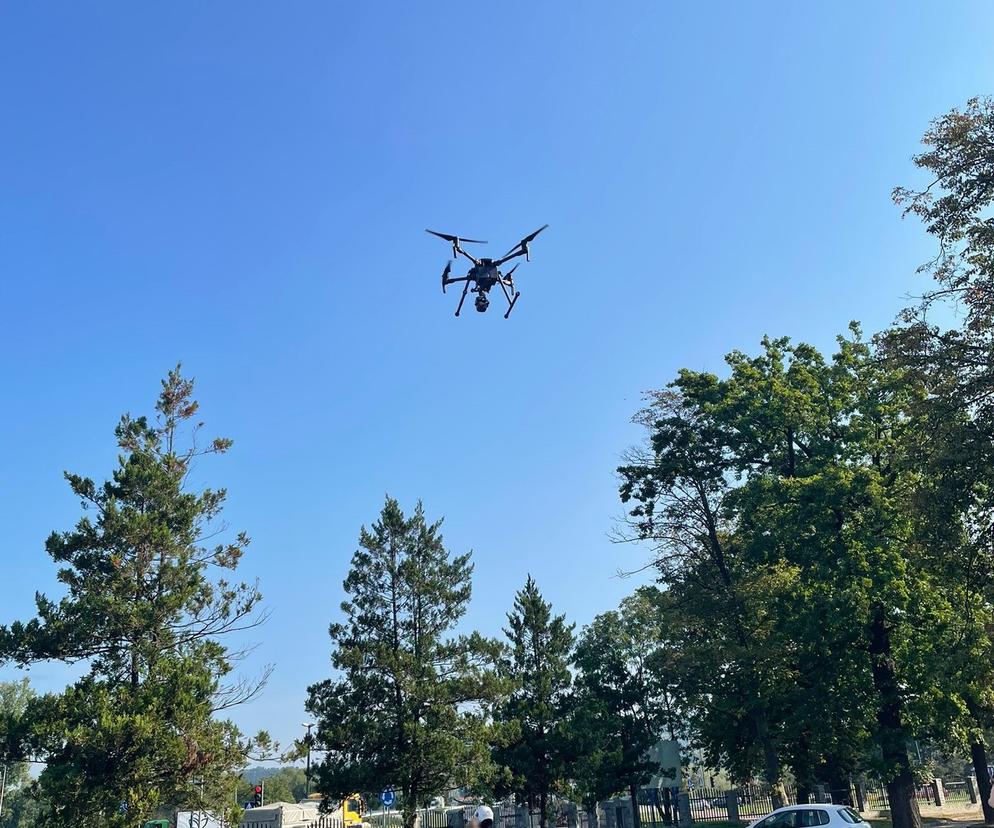 Policyjny dron znowu pojawił się nad ulicami Nowego Sącza 