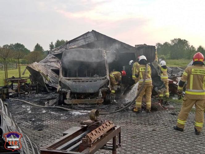 Pożar blaszanego warsztatu na ul. Ruchu Oporu w Bojszowach Nowych